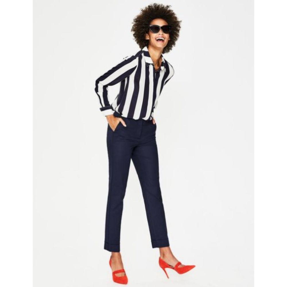 BODEN Kensington Turn-Up Cuffed Blue Trouser Chino Pants Size 6